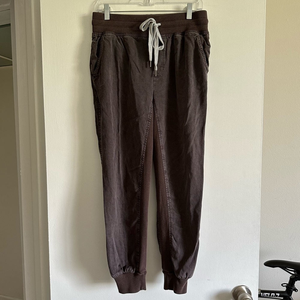 Aerie Dark Purple/Brown Ribbed Woven Lyocell Joggers Size Small EUC - Picture 5 of 14